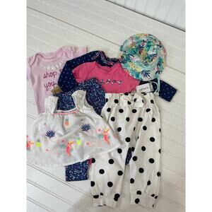 Carter’s Billieblush Girls Romper Pants Hat Embroidered Dress Bundle 7 SIZE 6 MO